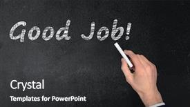  Presentation with job - Colorful PPT theme enhanced with recognition excellence - good job text write backdrop and a dark gray colored foreground