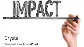  Presentation with impact - Beautiful PPT theme featuring recognition handwriting - hand with marker writing backdrop and a white colored foreground