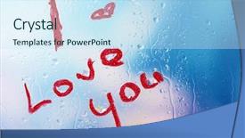  Presentation with recognition - Beautiful slide set featuring recognition handwriting - inscription lipstick on glass backdrop and a sky blue colored foreground