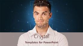  Presentation with face identification - Cool new presentation theme with recognition of a face by layering a mesh biometric verification and identification backdrop and a lemonade colored foreground