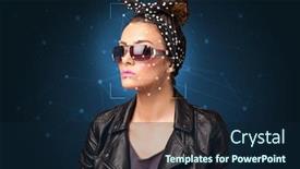  Presentation with face identification - Amazing presentation theme having recognition of a face backdrop and a navy blue colored foreground