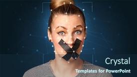  Presentation with face identification - Audience pleasing slide deck consisting of recognition-of-a-face backdrop and a navy blue colored foreground