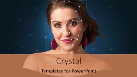  Presentation with face identification - Slides having recognition-of-a-face background and a coral colored foreground