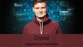  Presentation with recognition - Audience pleasing PPT layouts consisting of recognizion - biometric verification - young man backdrop and a tawny brown colored foreground