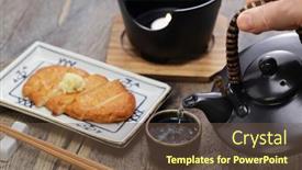  Presentation with distilled - Presentation consisting of recommended-way-to-drink-imo background and a tawny brown colored foreground