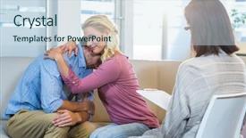  Presentation with office - Amazing presentation design having reconciled couple hugging backdrop and a sky blue colored foreground