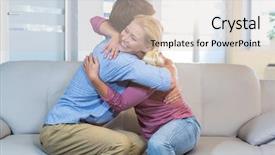  Presentation with reconcile - PPT theme consisting of reconciled couple hugging background and a  colored foreground
