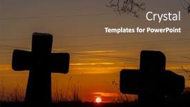  Presentation with reconciliation - PPT theme having reconciliation-crosses-near-milhostov-western background and a tawny brown colored foreground