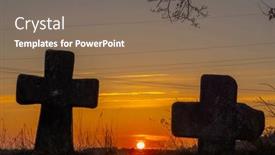  Presentation with reconciliation - PPT layouts having reconciliation-crosses-near-milhostov-western background and a gray colored foreground