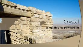  Presentation with civil war - Amazing PPT theme having reconstruction-of-a-defensive-position backdrop and a coral colored foreground