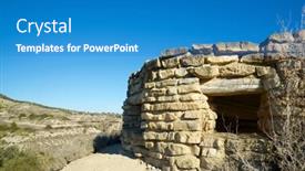  Presentation with civil war - Beautiful slide deck featuring reconstruction-of-a-defensive-position backdrop and a teal colored foreground