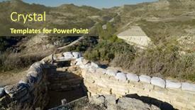  Presentation with civil war - Slide set consisting of reconstruction-of-a-defensive-position background and a tawny brown colored foreground