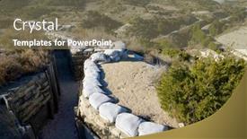  Presentation with civil war - Slide deck having reconstruction-of-a-defensive-position background and a violet colored foreground