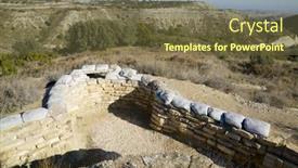  Presentation with civil war - Presentation enhanced with reconstruction-of-a-defensive-position background and a tawny brown colored foreground