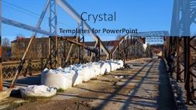  Presentation with romania - Colorful presentation enhanced with reconstruction-of-a-historical-metalbridge backdrop and a light blue colored foreground