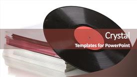  Presentation with vinyl record - PPT layouts enhanced with record and stack of magazine background and a tawny brown colored foreground