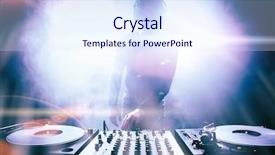  Presentation with music vinyl - Theme with record celebration - club dj playing mixing music background and a sky blue colored foreground