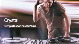  Presentation with music vinyl - Colorful PPT layouts enhanced with record celebration - club dj with afro hairstyle backdrop and a tawny brown colored foreground