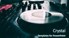  Presentation with record - Beautiful slides featuring record celebration - dj playing music at mixer backdrop and a navy blue colored foreground
