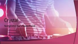  Presentation with colorful music - Presentation theme consisting of record celebration - dj playing music at mixer background and a coral colored foreground