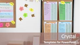  Presentation with record - Theme consisting of record celebration - family to-do list hanging background and a coral colored foreground