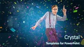  Presentation with vinyl record - Beautiful theme featuring record celebration - geeky hipster dancing to vinyl backdrop and a ocean colored foreground