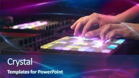  Presentation with controller - Presentation theme enhanced with record celebration - hand mixing music on midi background and a ocean colored foreground