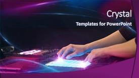  Presentation with music organ - Colorful presentation enhanced with record celebration - hand mixing music on midi backdrop and a navy blue colored foreground