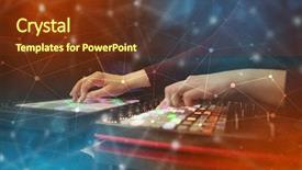  Presentation with colorful music - Colorful PPT theme enhanced with record celebration - hand remixing music on midi backdrop and a  colored foreground