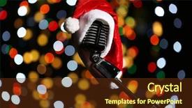 Presentation with christmas lights - Amazing presentation having record celebration - old microphone decorated with christmas backdrop and a tawny brown colored foreground