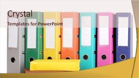  Presentation with office management - Cool new PPT layouts with record management - bright office folders and books backdrop and a lemonade colored foreground