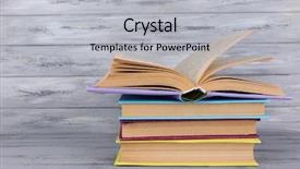  Presentation with record - Amazing theme having record management - color books on grey wooden backdrop and a  colored foreground