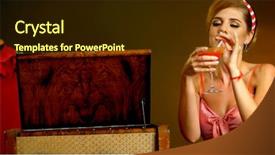  Presentation with music vinyl - Theme consisting of record turntable music and gramophone background and a wine colored foreground