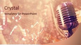  Presentation with black stars - PPT layouts with record year - close-up of microphone against white background and a  colored foreground
