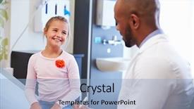  Presentation with record - Audience pleasing slide set consisting of record year - girl talking to doctor backdrop and a  colored foreground