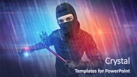  Presentation with colorful odontology mold - Slide set with recorded - burglar in action with colorful background and a  colored foreground