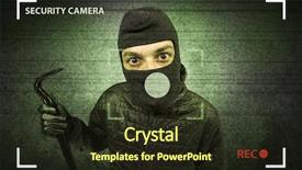  Presentation with camera - PPT layouts with recorded - caught burglar by house camera background and a tawny brown colored foreground
