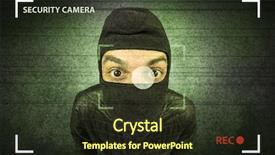  Presentation with lights camera action - Presentation enhanced with recorded - caught burglar by house camera background and a tawny brown colored foreground