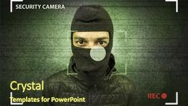  Presentation with lights camera action - Theme featuring recorded - caught burglar by house camera background and a tawny brown colored foreground