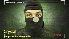  Presentation with house - PPT theme enhanced with recorded - caught burglar by house camera background and a tawny brown colored foreground