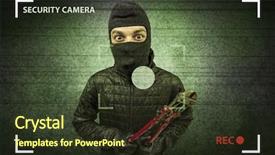  Presentation with house - Slides enhanced with recorded - caught burglar by house camera background and a tawny brown colored foreground