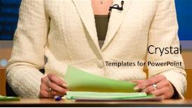  Presentation with recording studio - Beautiful presentation theme featuring recording in tv studio - speaker backdrop and a  colored foreground