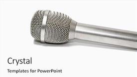  Presentation with system information - Colorful PPT theme enhanced with recording information system - microphone on a white background backdrop and a white colored foreground