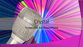  Presentation with professional analog audio - Amazing slide deck having recording information system - professional microphone backdrop and a light gray colored foreground
