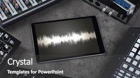  Presentation with electronic music - Colorful slide deck enhanced with recording music with tablet backdrop and a dark gray colored foreground