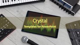  Presentation with electronic music - Slides enhanced with recording music with tablet background and a tawny brown colored foreground