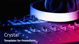  Presentation with recording studio - Amazing slide set having recording-studio-equipment-for-event backdrop and a navy blue colored foreground