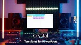  Presentation with recording - PPT layouts having recording-studio-equipment-sound-mixer background and a navy blue colored foreground