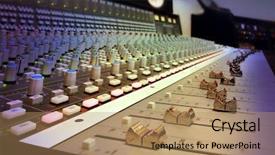  Presentation with recording studio mixing console - Colorful slide set enhanced with acapella - recording studio mixing console backdrop and a coral colored foreground