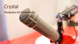  Presentation with radio station - Cool new slide set with recording studio or radio backdrop and a lemonade colored foreground